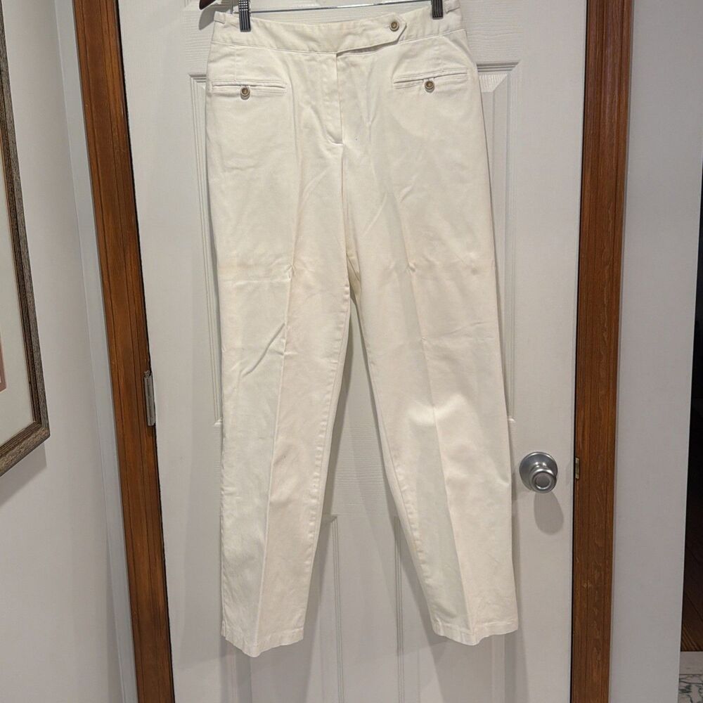Harve Benard by Benard Holtzmann White Womens  Dress Work Cotton Pants Size 12